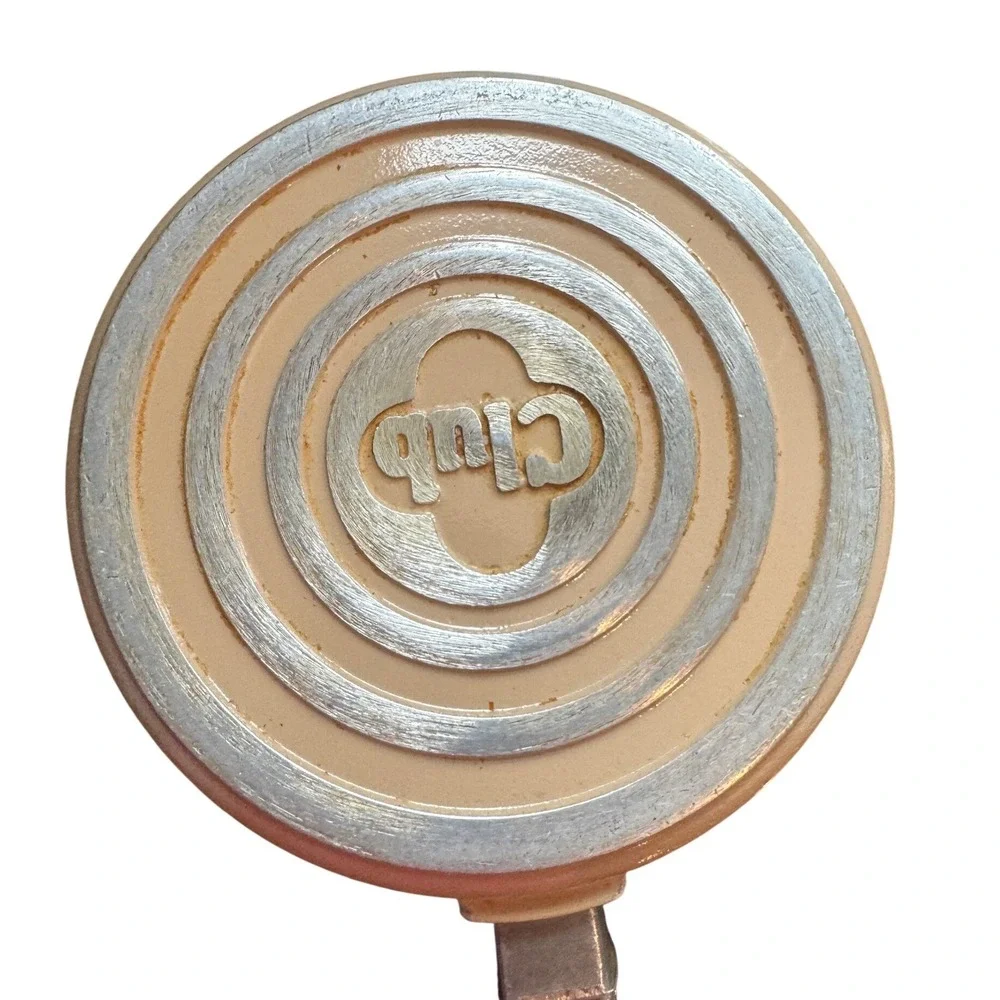 Vintage Club Aluminum small‎ Saucepan Lid Beige Enamel Wood Handle MCM Cookware